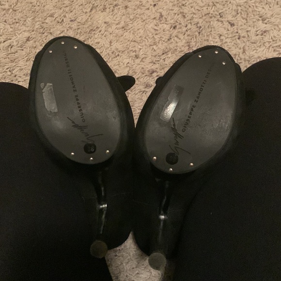 Giuseppe Zanotti black suede platform stilettos European size 38 will fit 7.5-8 - Picture 4 of 5